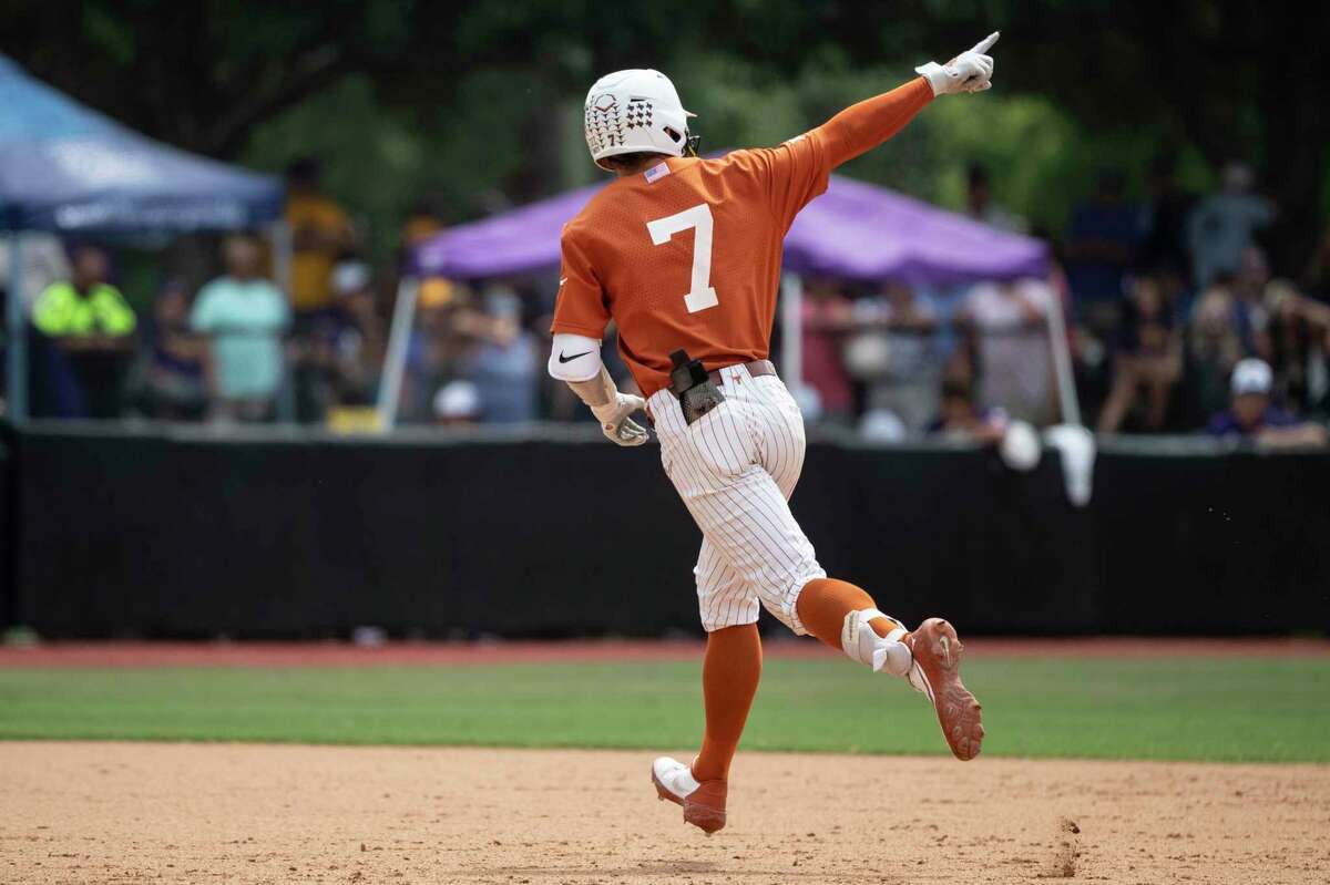 Texas' Douglas Hodo, after a key home run in NCAA Super Regional against East Carolina, is now point to a path to the majors in the Orioles organization.