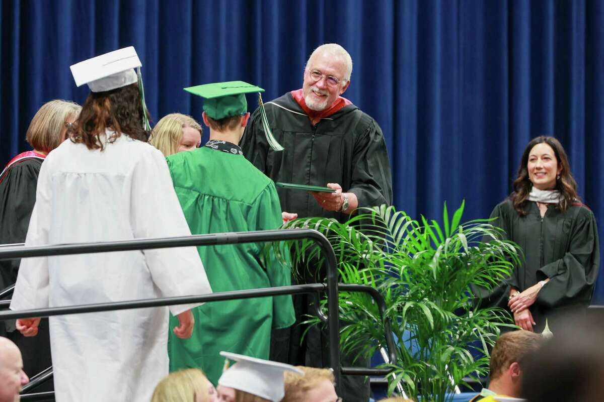 About 300 seniors graduated from New Milford High School during a ceremony on Saturday afternoon at Western Connecticut State University’s O’Neill Center.