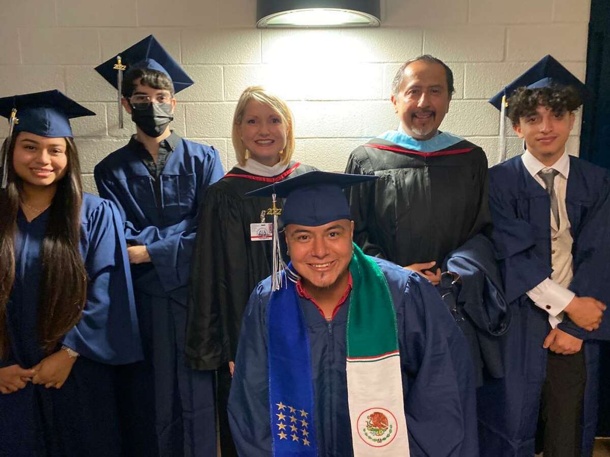 Graduates of HISD's Liberty High School. An anonymous donor pledged to fund graduates' college tuition on Sunday, June 12, 2022.