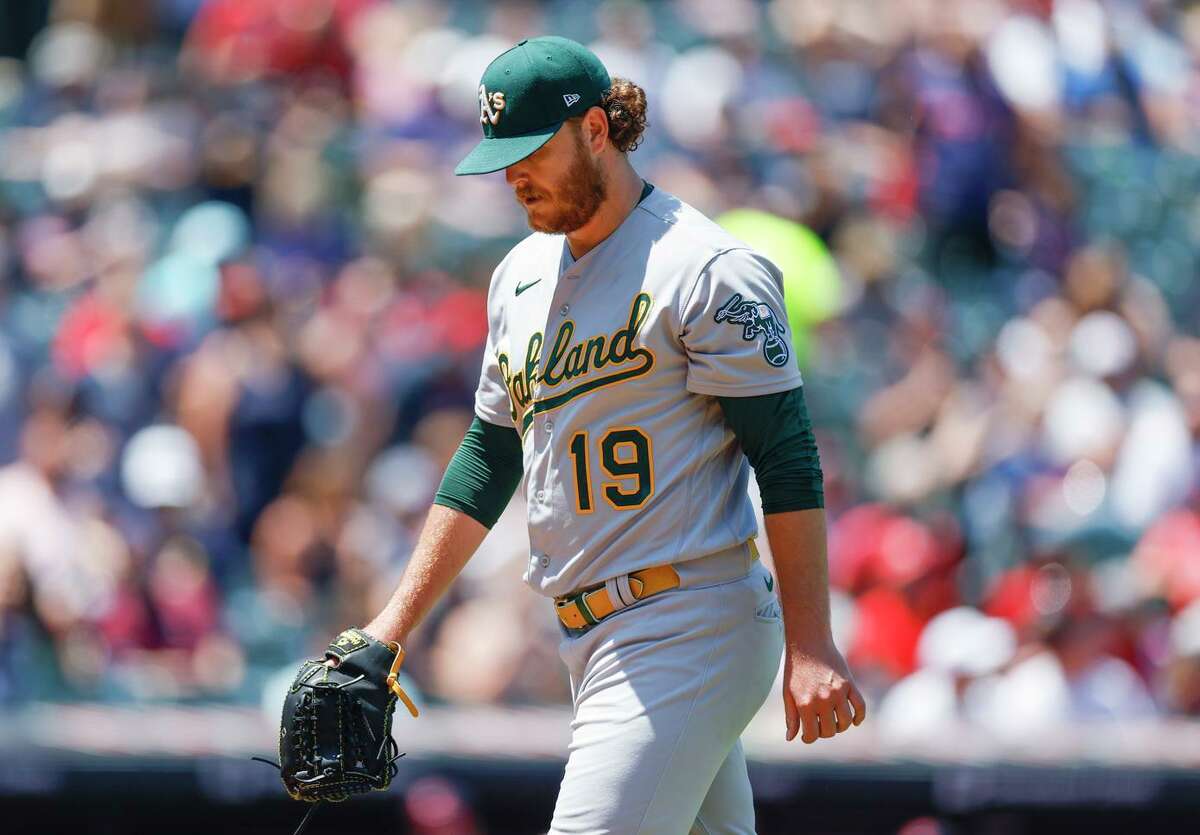 A’s starter Cole Irvin retired 12 straight at one point, but gave up two doubles after a leadoff error that helped the Guardians score three runs in the first inning in a victory in Cleveland.