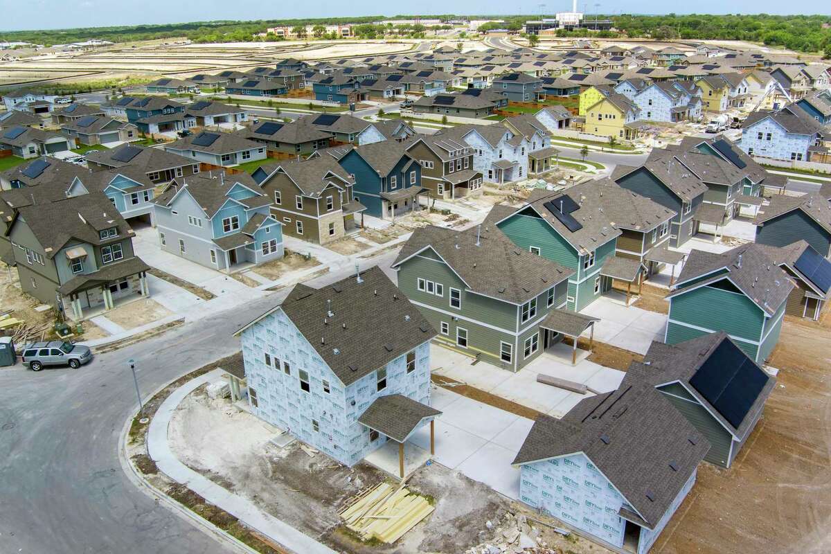 Homes are under construction last week in the Plum Creek North subdivision in the Hays County city of Kyle.