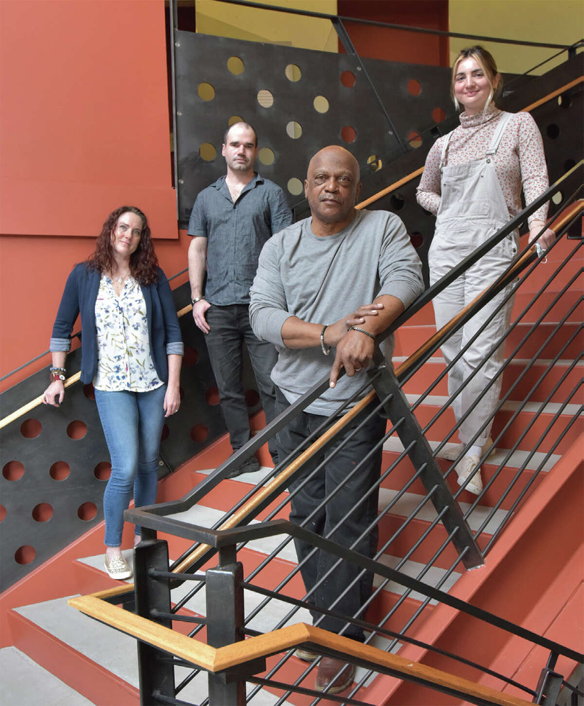 Janelle Chandler (left), Don Houston, Robert Charles Hudson and Kelsey Gilmore are MFA graduates from Western Connecticut State University. The four artists will have their work exhibited at Blue Mountain Gallery in New York City’s Chelsea art district June 21-July 9. 