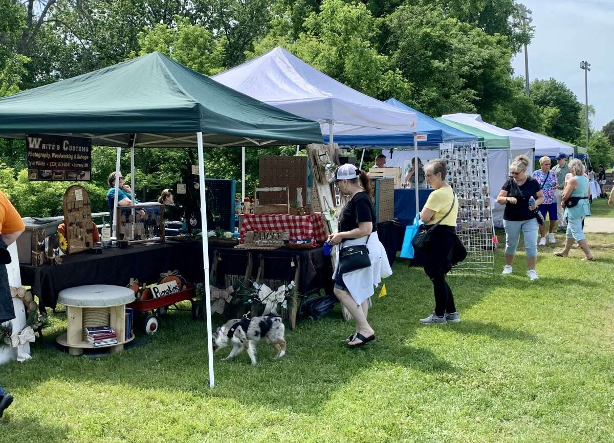 Reed City Community Education hosted a “Shop around the track” summer craft show this weekend at the Reed City High School track. Over 75 crafters and vendors were on hand selling handmade items and specialty gifts. The foundation collected food items for local food pantries during the event. Zendodles Food Truck was there, along with face painting and painting classes.