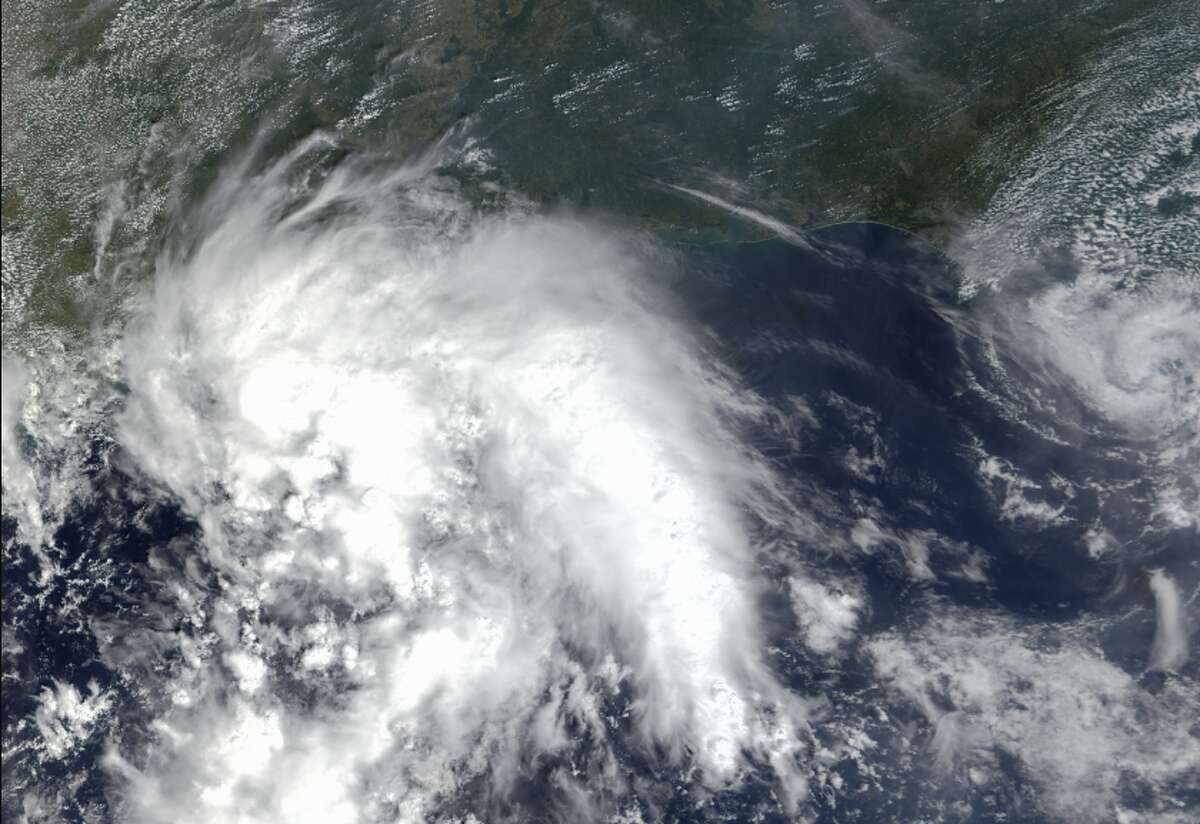 Satellite image of Tropical Storm Fay.