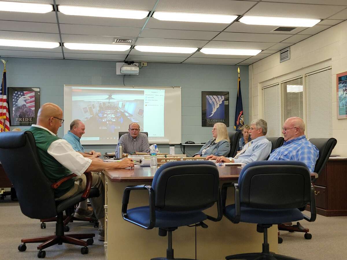 The Huron County Board of Commissioners during their meeting this week, where they passed a resolution urging state lawmakers to make changes to no-fault auto insurance legislation.