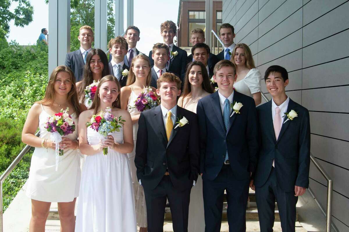 The following Darien residents graduated from Greens Farms Academy on Thursday, June 9: bottom row from left, Lane Murphy, Andie Durkin, Conor Minson, Jed Morgan and Will San Jose; second row from left, Lilly Sutter, Liza Dowling and Katherine McNamara; third row from left, Jonty Hammer, Patrick Murphy, Grant Miller and Andie Morelli; and top row from left, Thomas Edwards, Kyle Haas, Harrison Stevens, Kevin Kuryla and Reed Falkenrath.