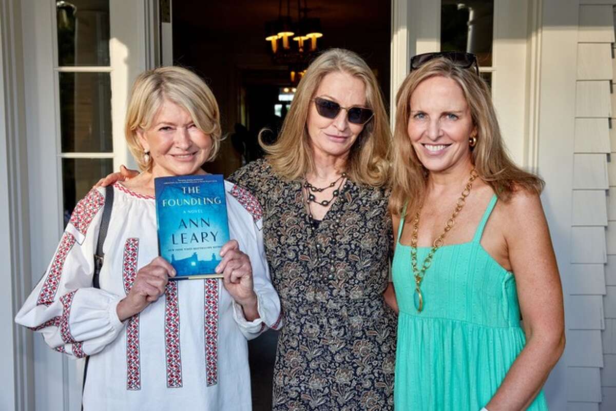 Martha Stewart, Ann Leary and Marysue Rucci at "The Foundling" book launch party.  Rucci, a New Canaan resident, is Leary's editor.