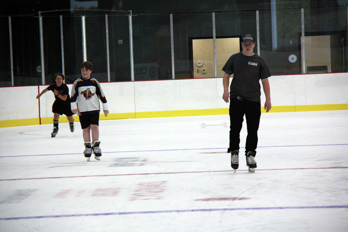 Early skaters on the ice had full use of the rink at the RP Lumber Center Tuesday in Edwardsville. 