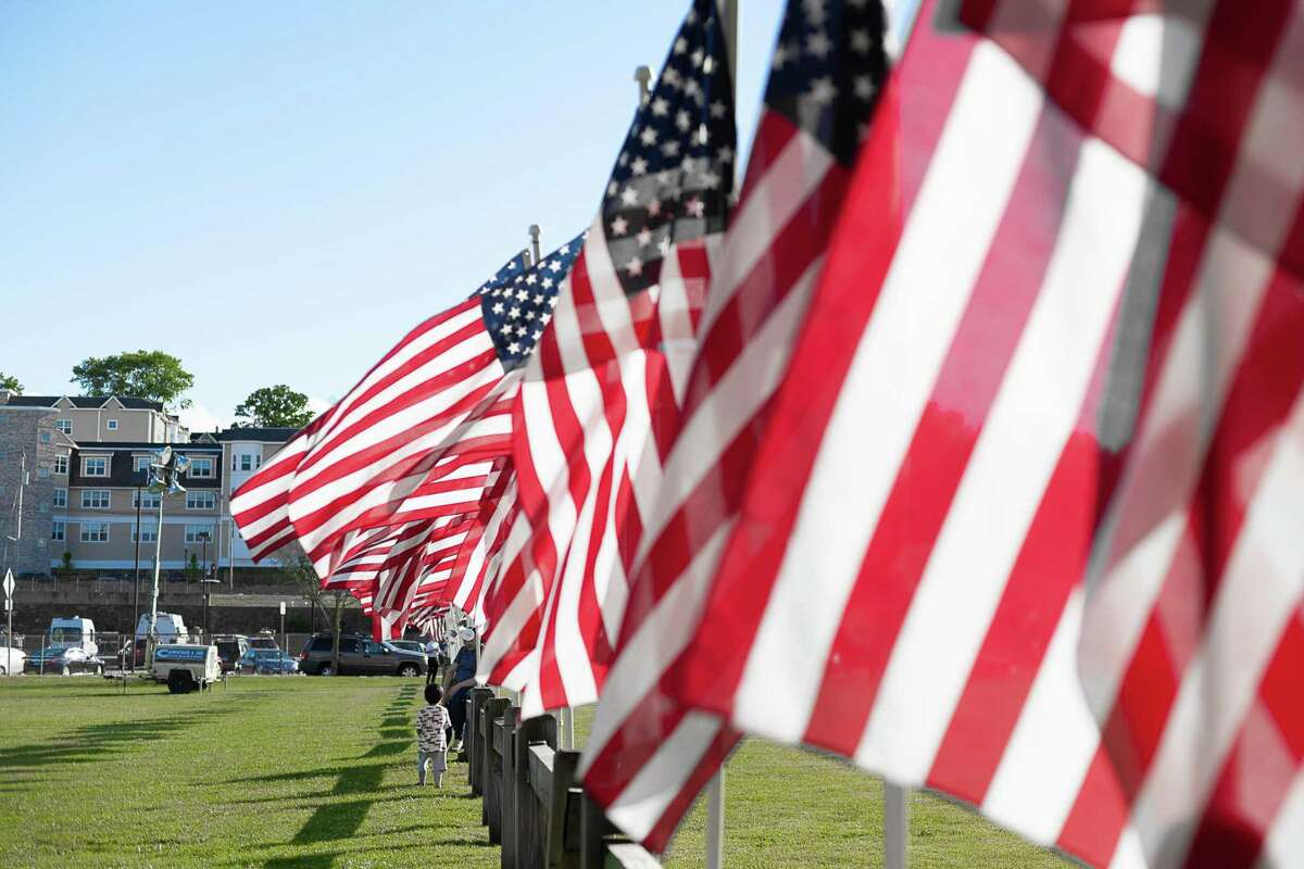 The Derby-Shelton Rotary Club held its first annual “Flags for Heroes” event, which began with the placement of 205 American flags along the perimeter of the park on May 28, 2022, and culminating with a special ceremony June 11, 2022, to honor those recognized as heroes.