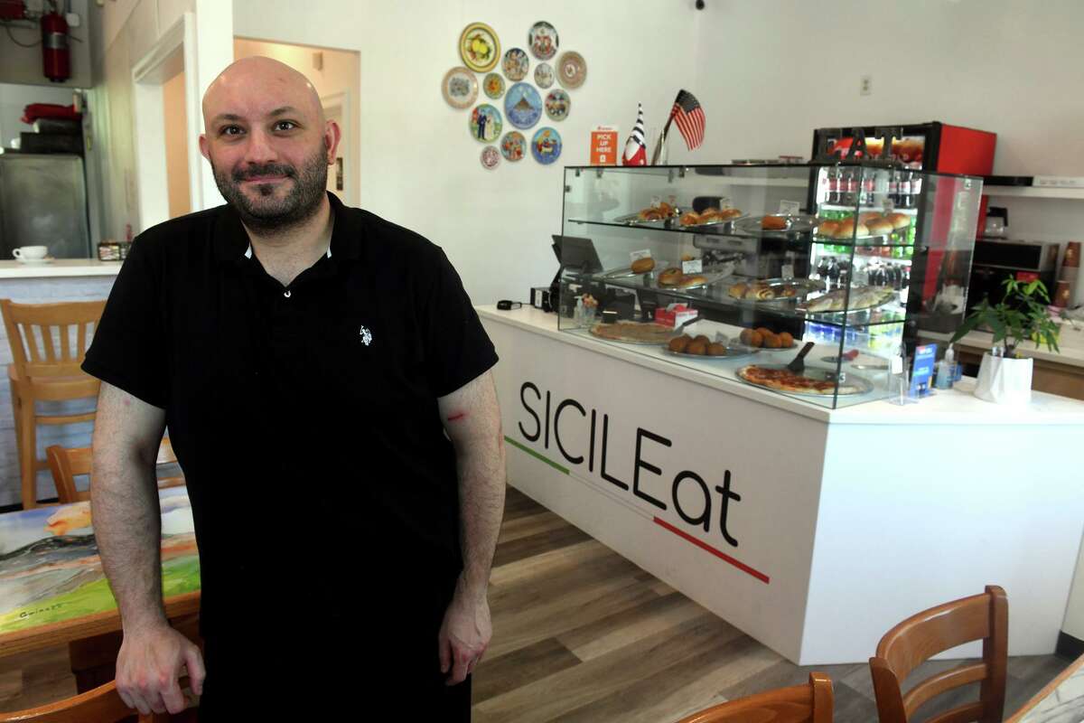 Owner Francesco Buscema at SICILEat Italian Kitchen & Pizza Bar, in Trumbull, Conn. June 9, 2022.