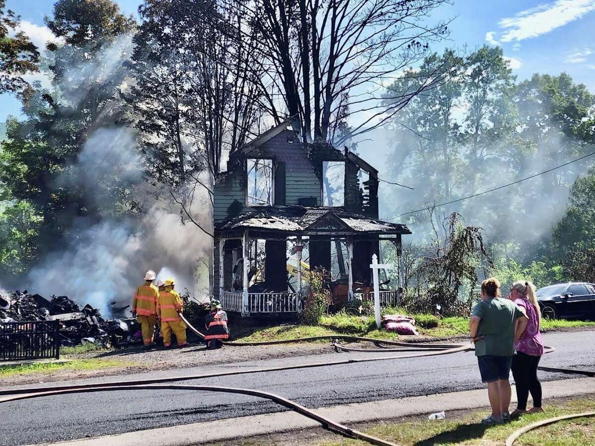 Multiple police and fire departments responded to a truck crash and fire in Ashland, Greene County on Wednesday, June 15, 2022.