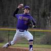 Westhill's Eric Osterhus pitches during a baseball game between Westhill and Joel Barlow at Joel Barlow high school, Redding on Tuesday, April 5, 2022.