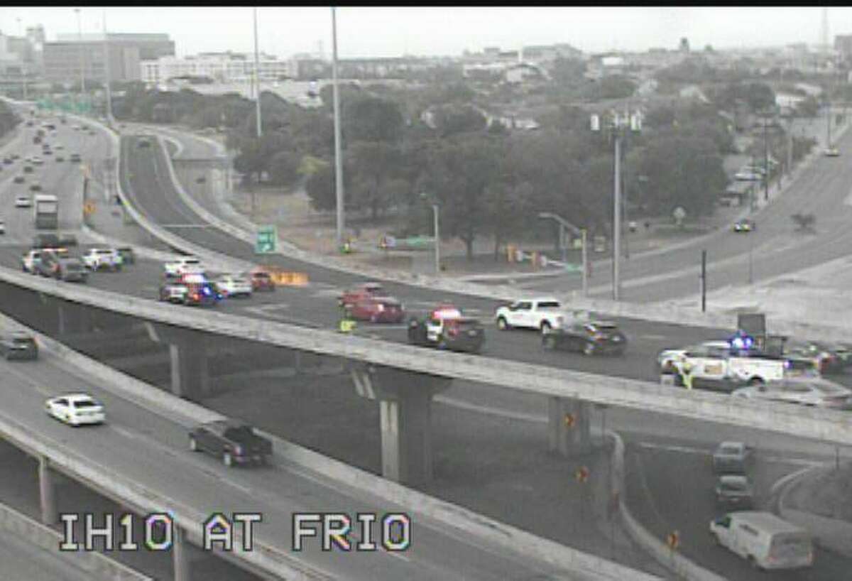 Part of I-10 has been shut down after a crash downtown Thursday morning.