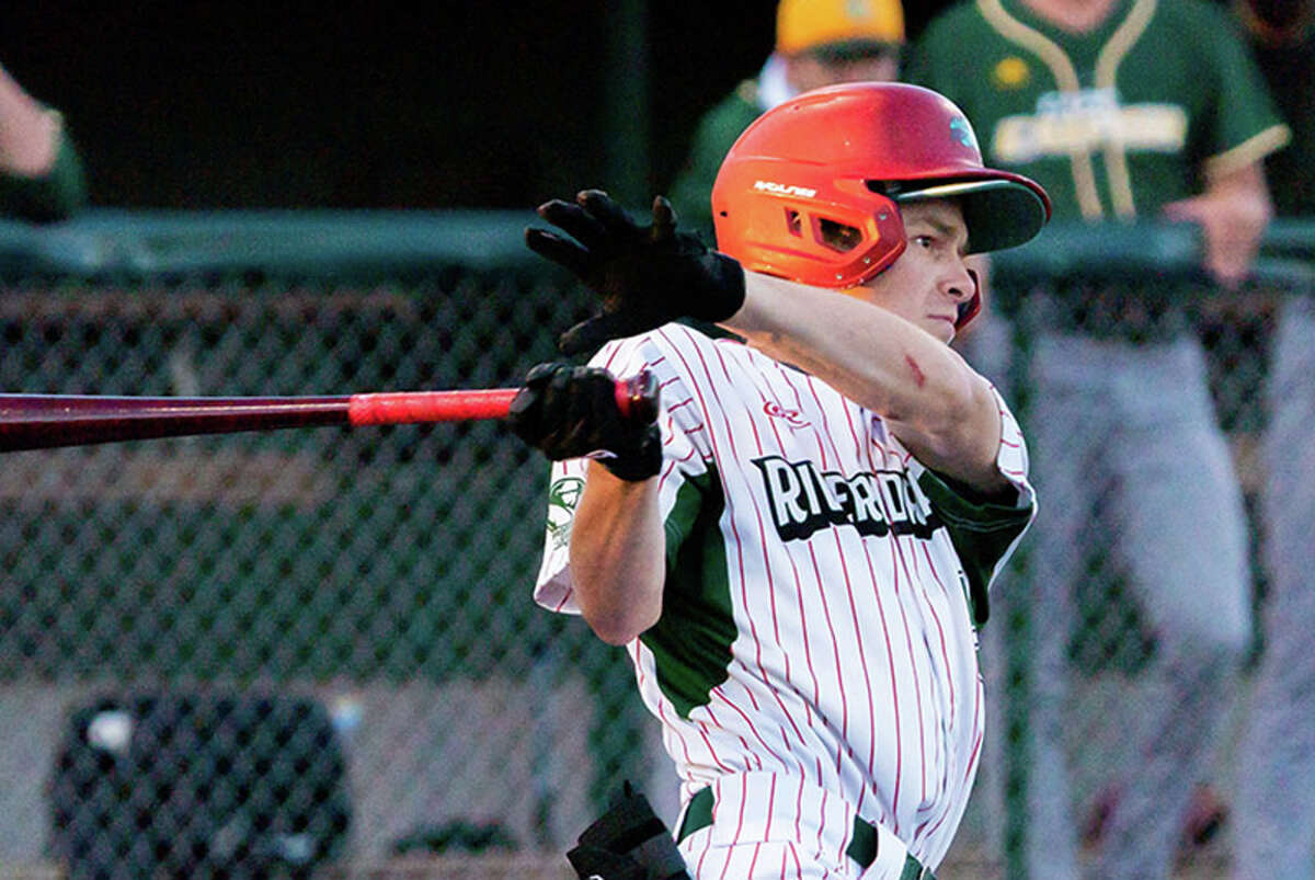 Alton's Blake Burris went 2 for 3 with two RBIs and scored three times in the River Dragons' comeback 9-7 win over Clinton, Iowa Wednesday night at Hopkins Field.