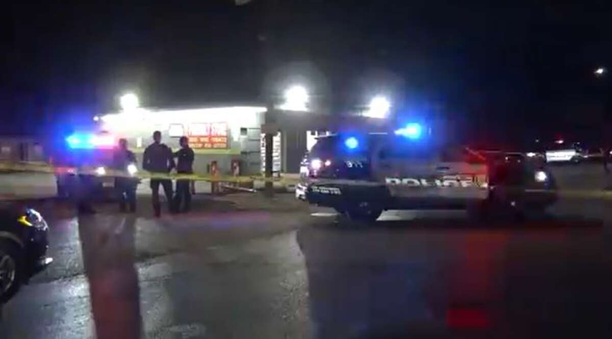 Houston police investigate a fatal shooting at a convenience store in Acres Homes on Wednesday, June 15, 2022.