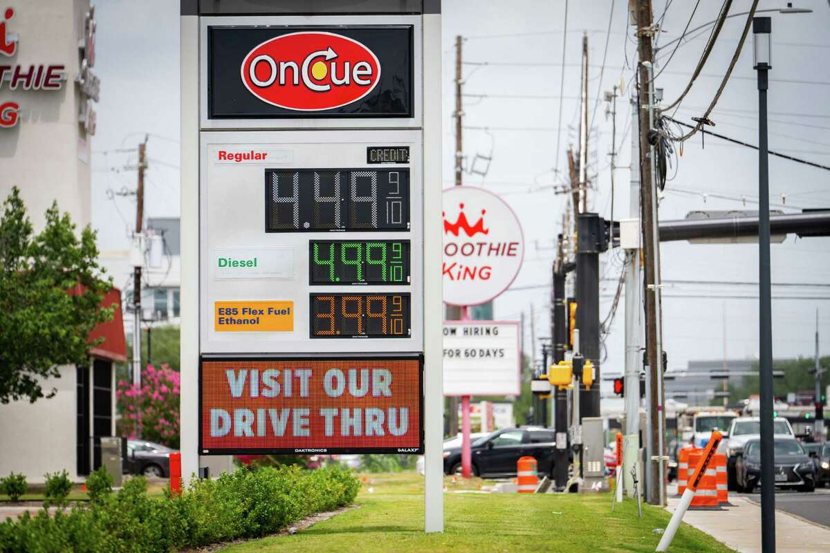 Gas prices are on display along Westheimer Road, Wednesday, June 15, 2022, in Houston.