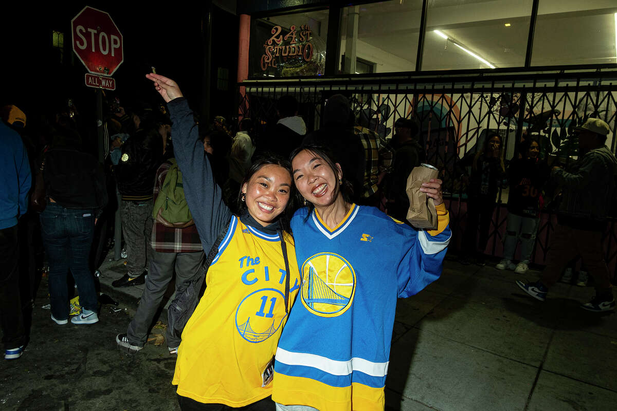 Erica and Hannah Yee celebrate the Warriors NBA championship, on Thursday, June 16, 2021.