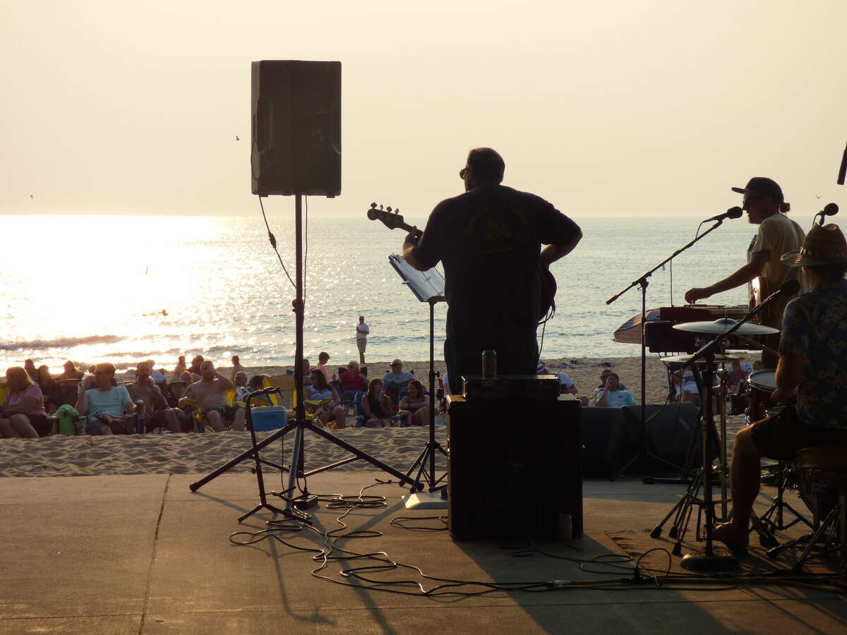 The Beach Jam, hosted by the Manistee Jaycees, allows for the opportunity to put your toes in the sand, listen to music and view the sunset.