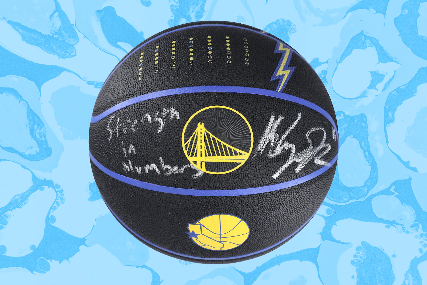 klay thompson signed basketball