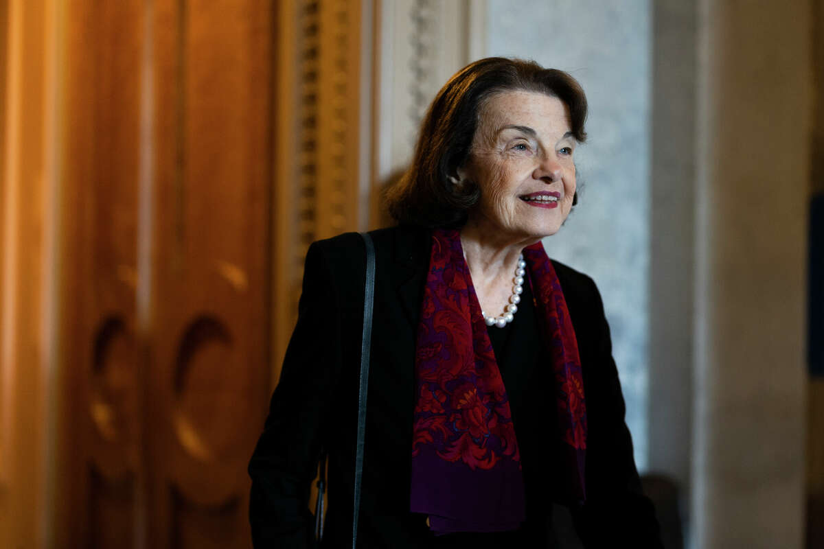 Sen. Dianne Feinstein, D-Calif., leaves the Senate Chambers during a series of votes in the U.S. Capitol Building on May 11, 2022, in Washington, D.C.