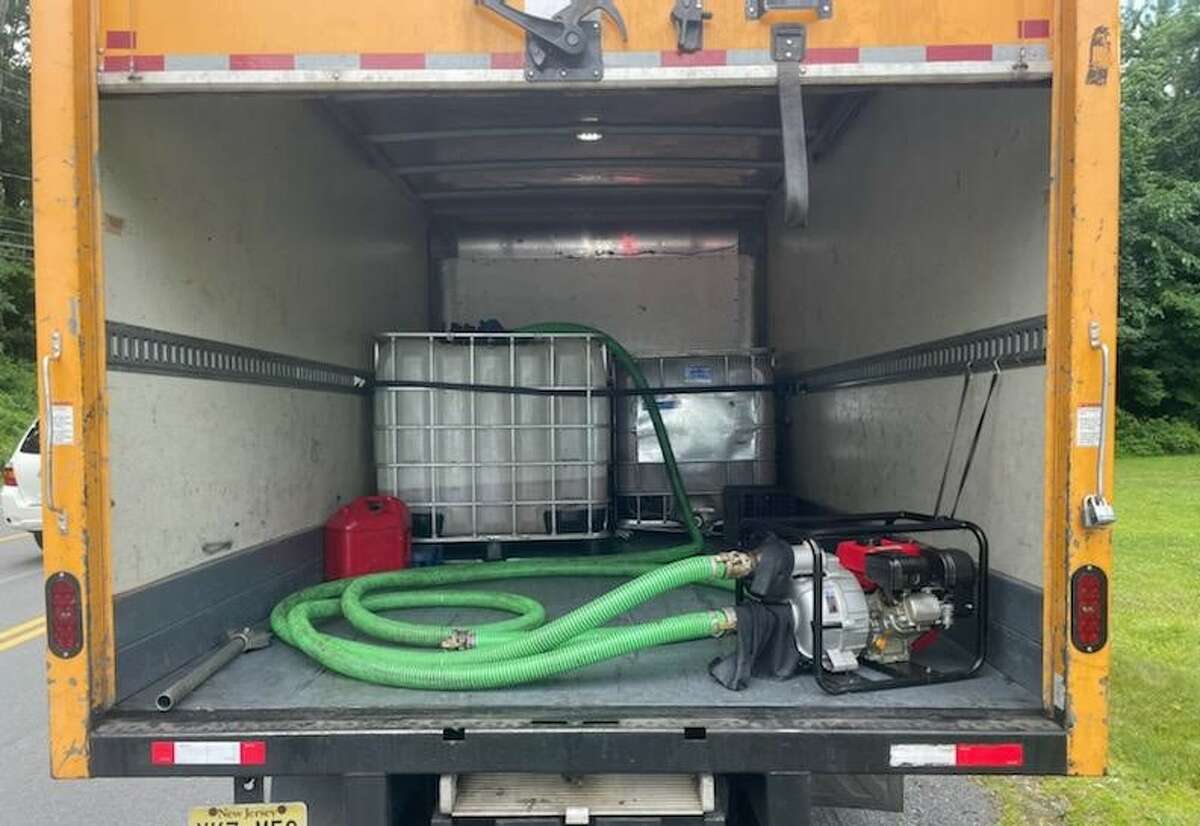 Colonie police said two people using this truck were arrested in an investigation into stolen cooking oil from area restaurants on Friday, June 17, 2022. 