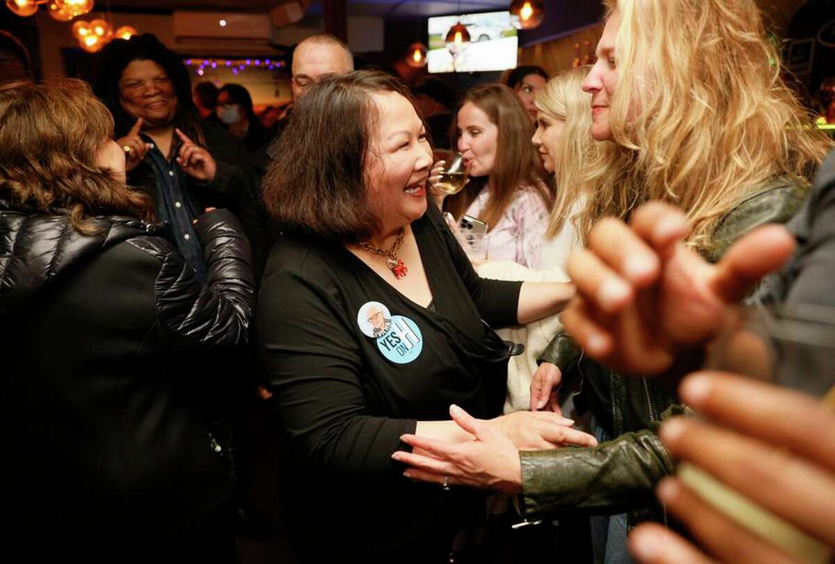 Recall campaign chair Mary Jung (center) has been involved in San Francisco for 30 years.