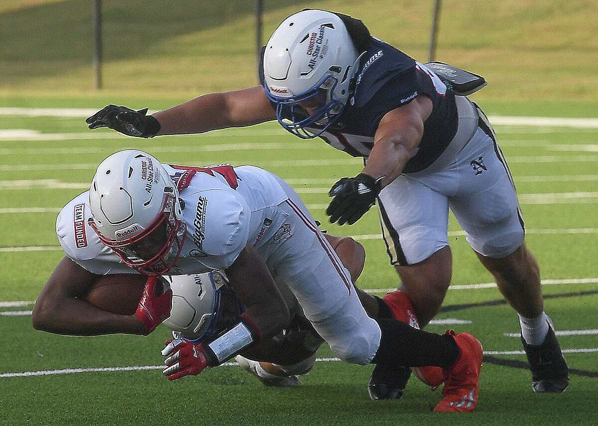 Teams East and West compete during the Christus All-Star Classic football game at Beaumont Memorial Stadium. Photo made Friday, June 17, 2022. Kim Brent/The Enterprise