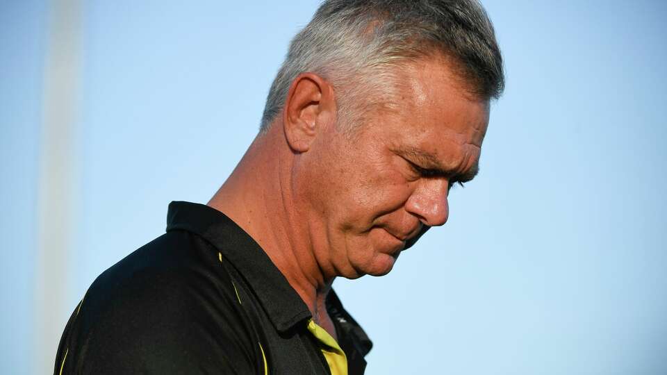 Houston Sabercats director of rugby Heyneke Meyer on the field during practice Friday, June 17, 2022, in Houston, Texas.