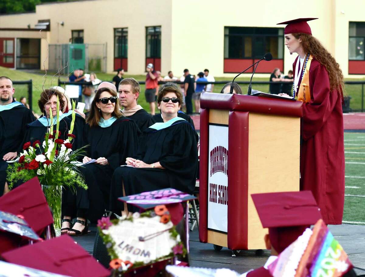 Torrington High School's class of 2022 graduated Friday, June 18. 2022. The outdoor ceremony was held on the school stadium, with hundreds of parents and friends. Valedictorian Leah Darby gave a speech to her class, ending with many thanks to her family and friends.
