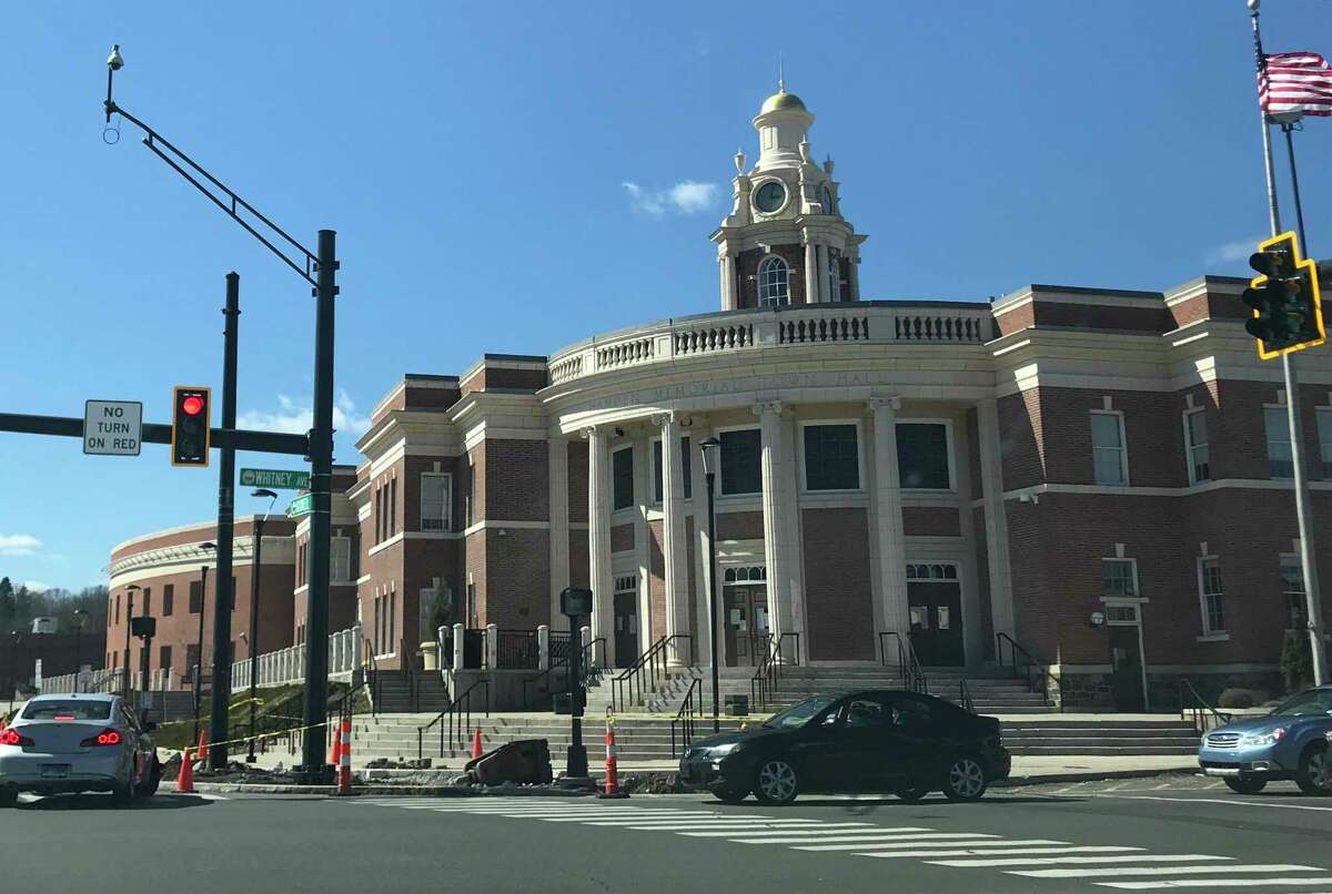 Hamden Memorial Town Hall at the intersection of Dixwell and Whitney Avenues Monday April 1, 2019