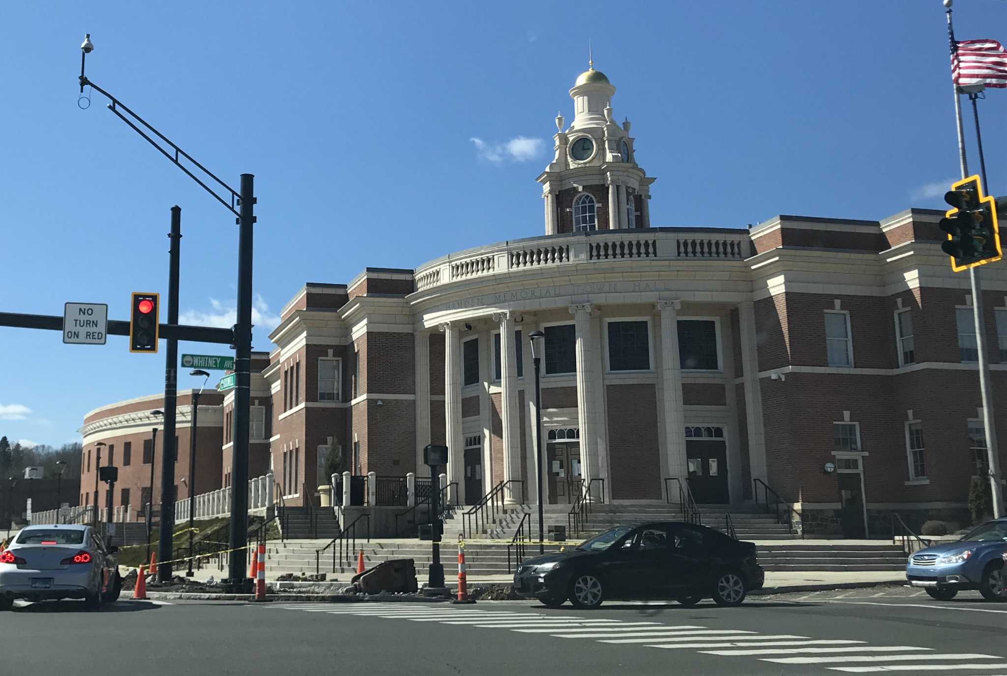 One injured in three-vehicle crash near Hamden town hall