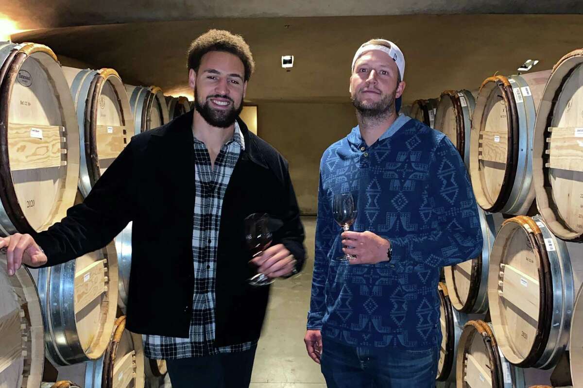Golden State Warriors' Klay Thompson and winemaker Joe Harden