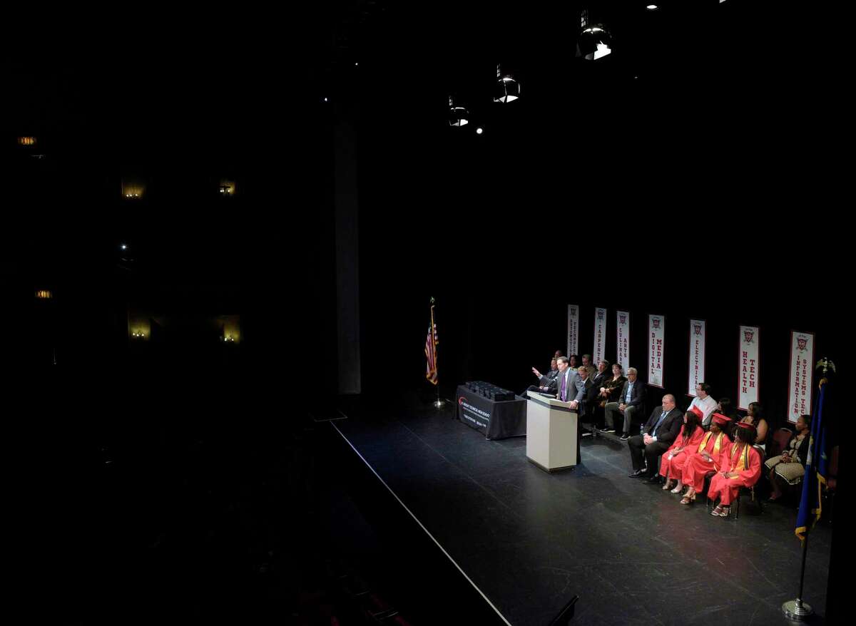 U.S. Congressman Jim Himes, 4th district, was the guest speaker for the 2022 J.M. Wright Technical High School Graduation. Monday, June 20, 2022, Palace Theatre, Stamford, Conn.