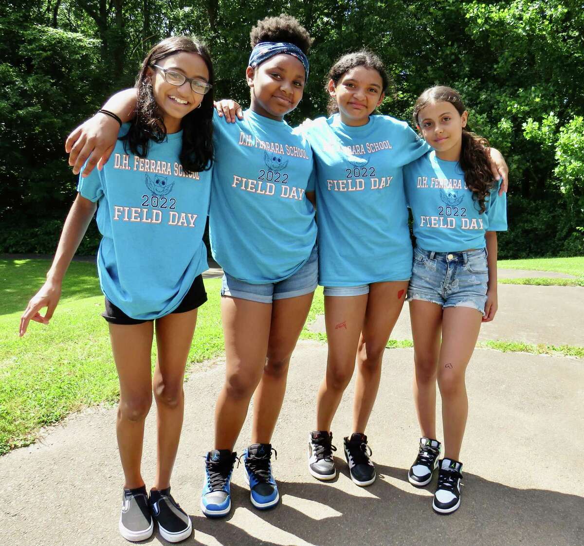 Students Pari Patel, Chelseigh Theodore, Ava Heyward, and Adriana Rodriguez at Ferrara School’s walk in support of MADD.
