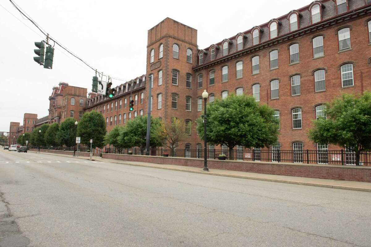Exterior of Harmony Mills on Tuesday, June 21, 2022 in Cohoes, N.Y. In the second season of The Gilded Age, the mills are to stand in for mills in Pittsburgh owned by industrialist George Russell.