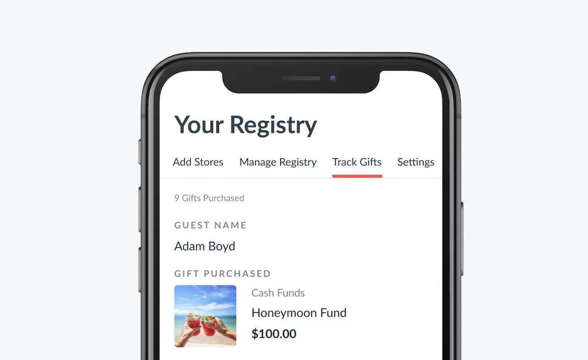 You can use The Knot app to track gifts your guests have purchased and shipped.