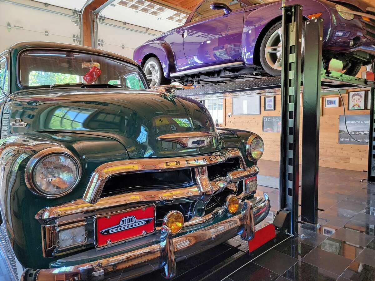 Inside one of the car barns part of the home on 1481 Hillside Road in Fairfield, Conn.