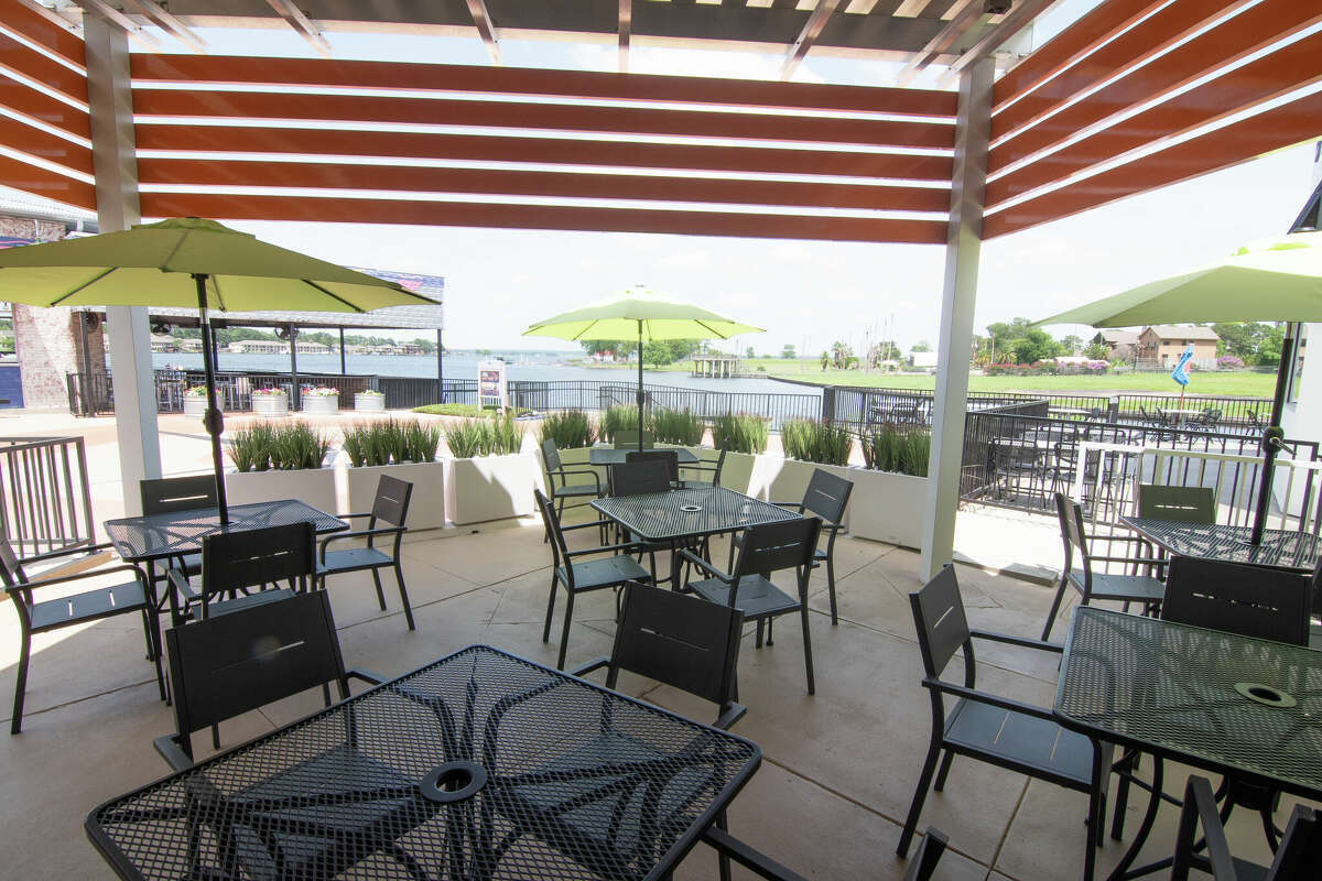 Hunger Crush Cafe has a waterfront view of Lake Conroe.