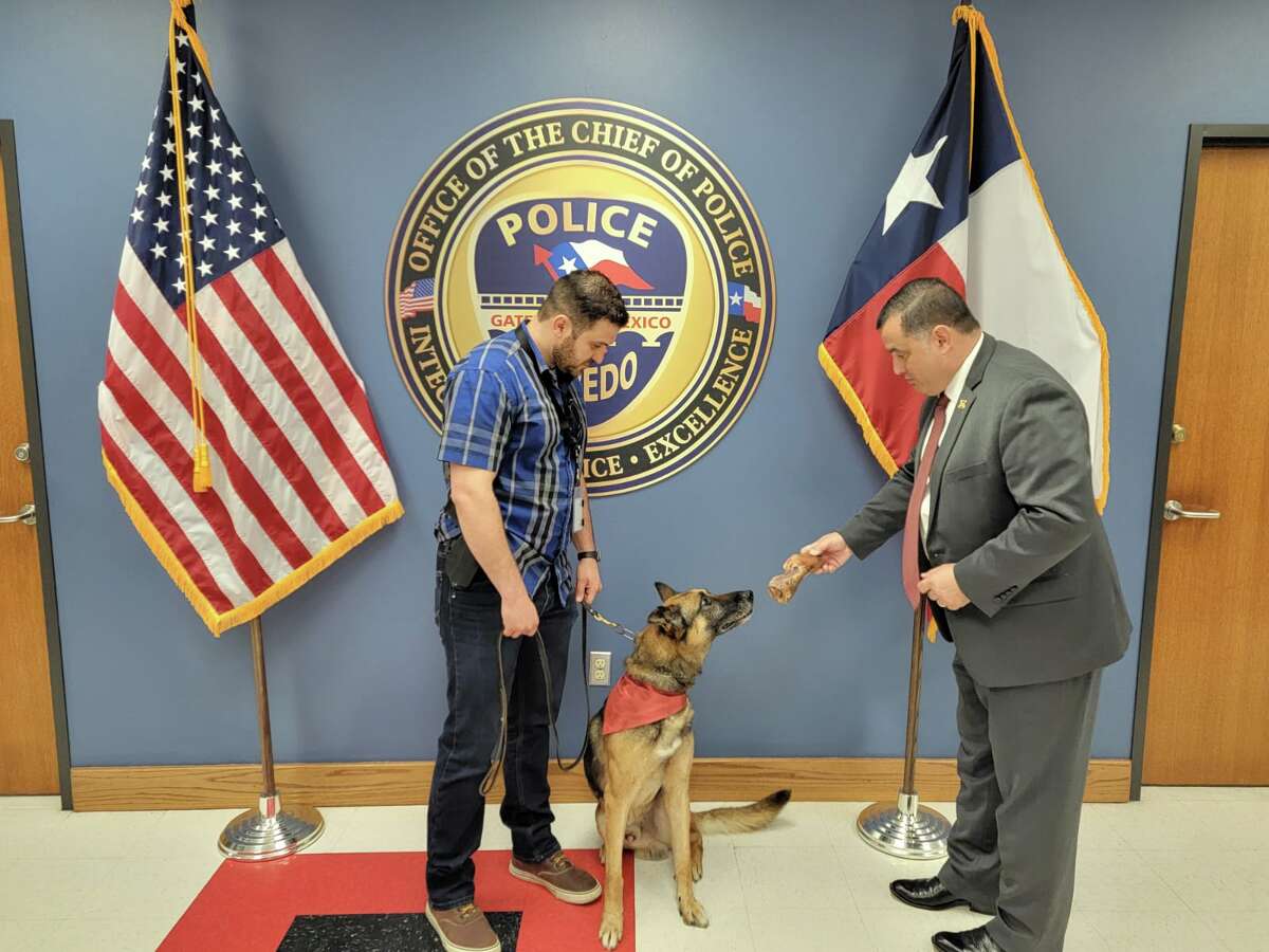 K9 officer 'Reno' retired on Tuesday, June 21, 2022 after nine years of service with the Laredo Police Department.