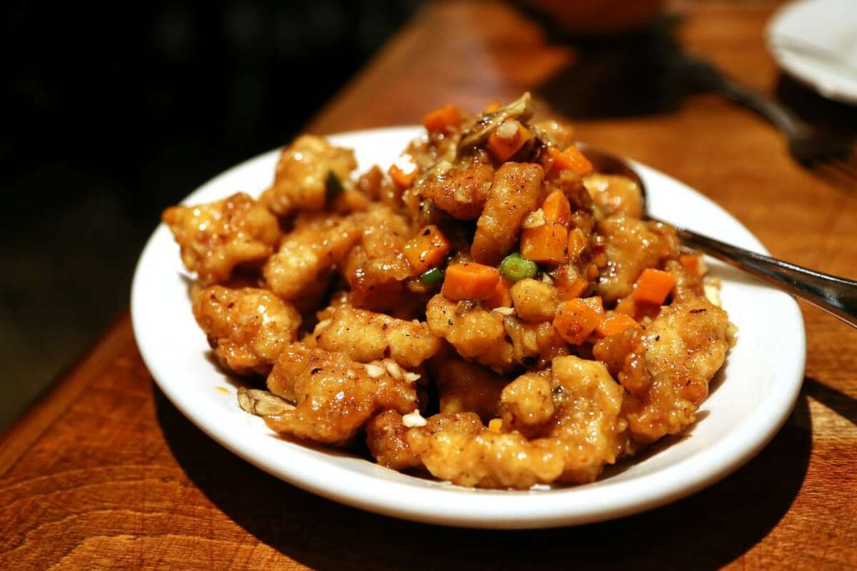 Spicy dry-fried chicken is a customer favorite at Shen Hua. 