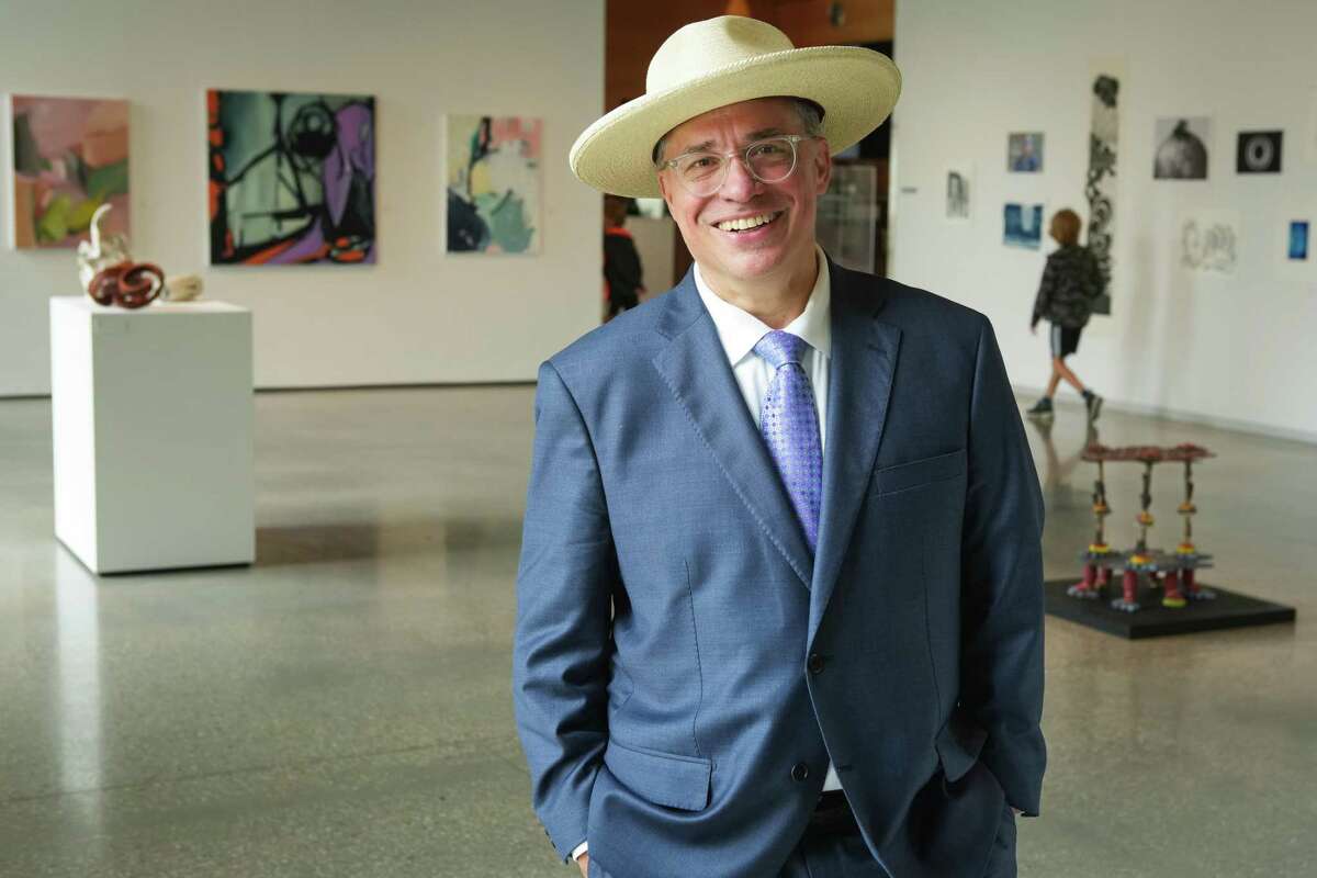 Paul Coffey poses for a portrait at the Glassell School of Art Tuesday, June 21, 2022 in Houston. Coffey has been named as the successor to Joseph Havel, who directed the school for the past 25 years, The Museum of Fine Arts Houston announced this week. Coffey comes to Houston from the School of the Art Institute of Chicago.
