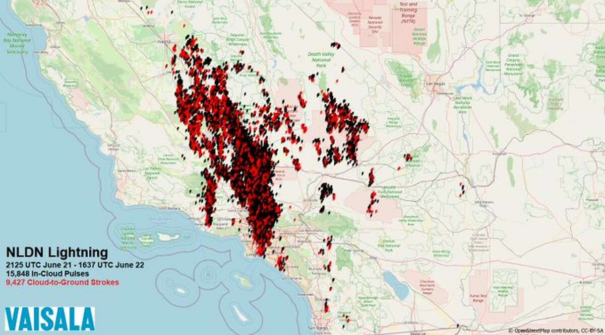 Woman dies from lightning as more than 50K strikes hit California