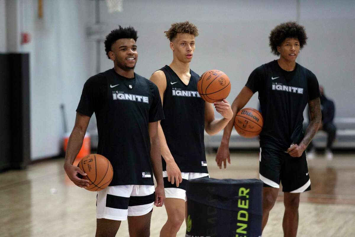 G League Ignite boasts three potential first-round NBA draft picks in Jaden Hardy, from left, Dyson Daniels and MarJon Beauchamp.