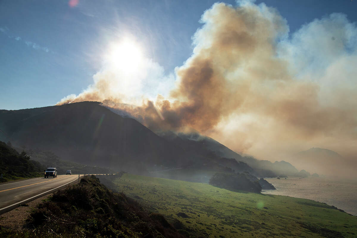 Smoke billows from the Colorado Fire burning in Big Sur on Saturday, Jan. 22, 2022. The all-volunteer Big Sur Fire Department will host its annual fundraiser on July 9 to go over plans with individual residents on how to best mitigate disaster in the next blaze.