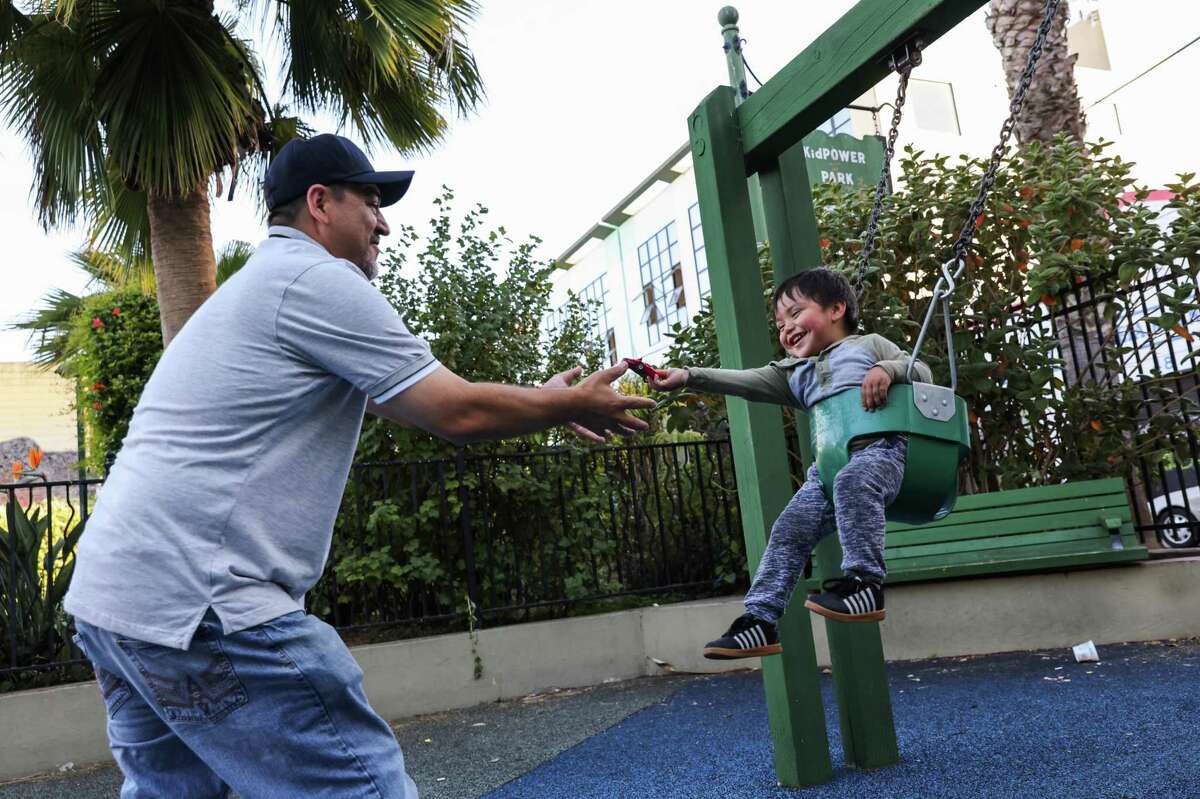 Kidpower Park in San Francisco is a favorite of Matteo Alvarez and his dad, Jose.