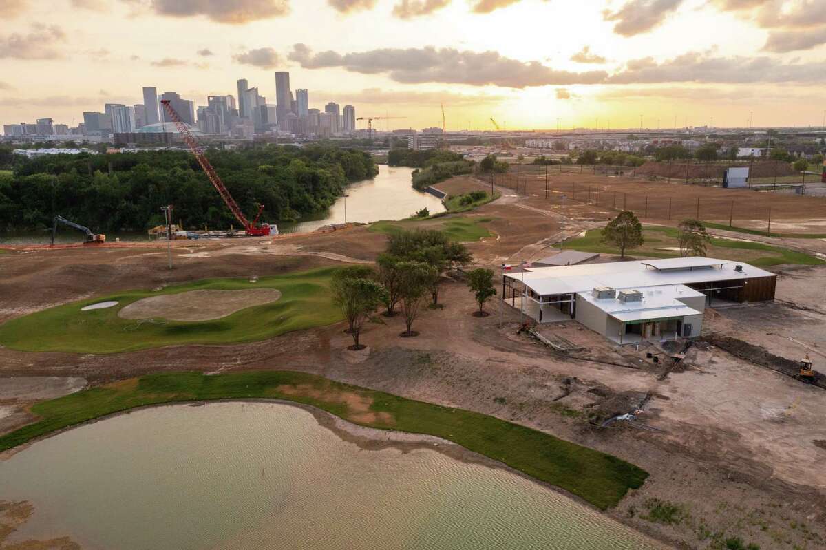 Riverhouse Houston, a new restaurant and patio bar at East River 9, a public golf course at Midway's East River development, is nearing completion.