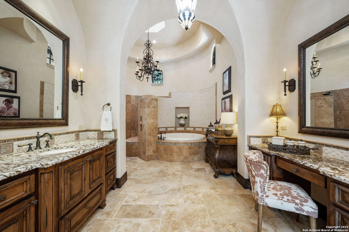 The 8,549-square-foot home has four bedrooms and six bathrooms. There is also a 965-square-foot casita with one bedroom, one full and one partial bathroom.
