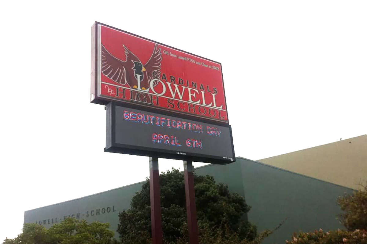 Lowell High School is seen in San Francisco, Calif. The SFUSD board voted on June 22, 2022 to return to merit-based admissions.