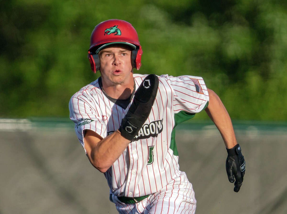 Blake Burris of the Alton River Dragons had four hits Wednesday night against Illinois Valley, but his team dropped a 13-6 decision at Lloyd Hopkins Field.