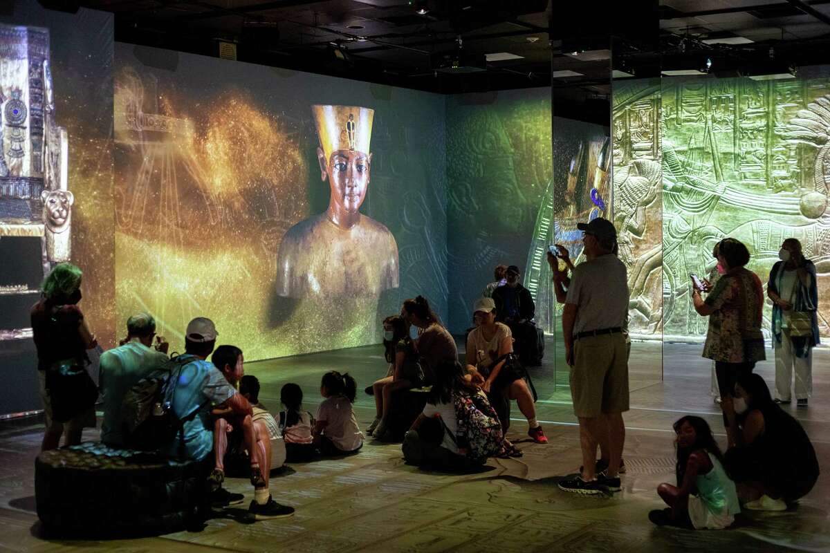 "Beyond King Tut: The Immersive Experience" uses video and projections to tell the story of the Egyptian pharaoh.